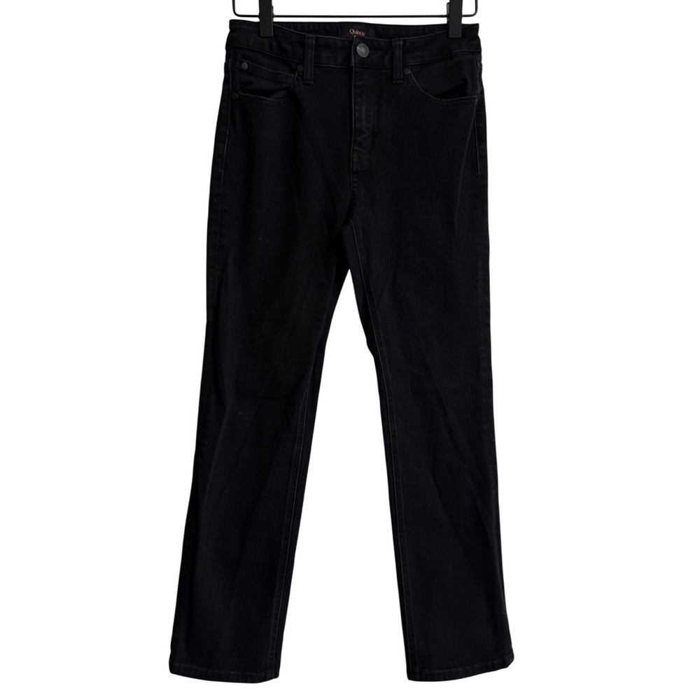 Quince Women Black Mid Rise Slim Straight‎ Jeans Stretch Denim Size 25